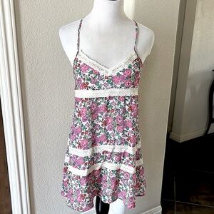 Abercrombie & Fitch Y2K Babydoll 90sSlip Dress Ditsy Floral Small Criss Cross